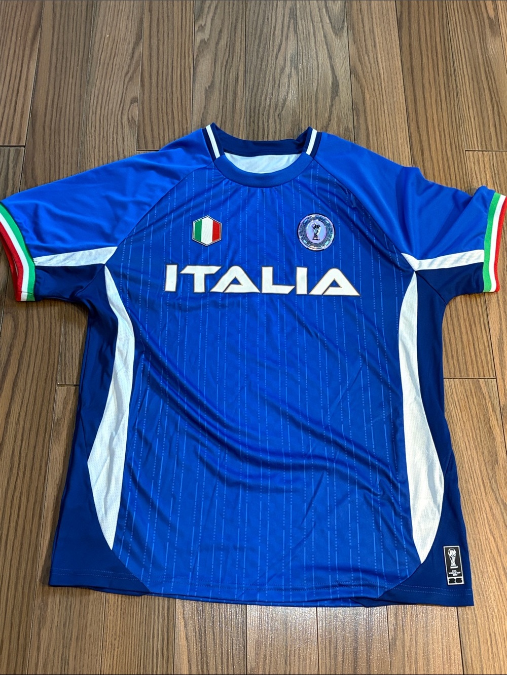 FIFA World 26 ITALIA Blue Soccer Jersey with Tricolor Sleeve Accents